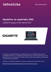 Gigabyte G5 GF Quick Start Manual