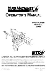 MTD YARD MACHINES 560 Operator's Manual