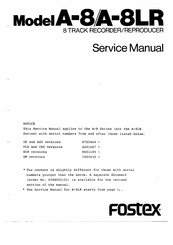 Fostex A-8LR Service Manual