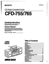 Sony CFD-765 Operating Instructions Manual