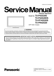 Panasonic Viera TX-P42G20E Service Manual