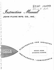 Fluke 825A Instruction Manual