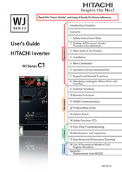Hitachi WJ-C1-110H 1 Series User Manual