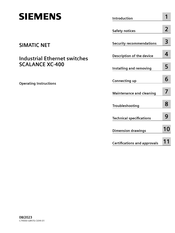 Siemens SIMATIC NET SCALANCE XC-400 Operating Instructions Manual