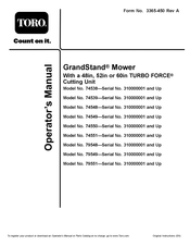Toro GrandStand 74550 Operator's Manual