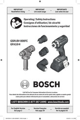 Bosch GSR18V-800FC Operating/Safety Instructions Manual