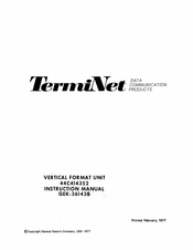 GE TermiNet Vertical Format Unit Instruction Manual