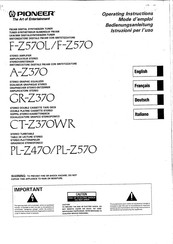 Pioneer F-Z570 Operating Instructions Manual