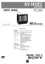 Sony TRINITRON KV-1412EC Service Manual