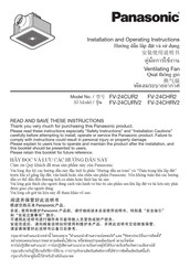 Panasonic FV-24CURV2 Installation And Operating Instructions Manual