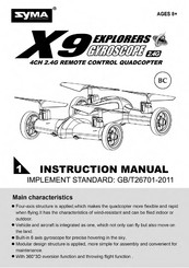 SYMA X9 Explorers Instruction Manual