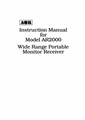 AOR AR2000 Instruction Manual