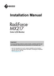Eizo RadiForce MX217 Installation Manual