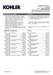 Kohler CAVATA K-4017T-CW Installation Instructions Manual