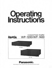 Panasonic RAMSA WP-1400 Operating Instructions Manual