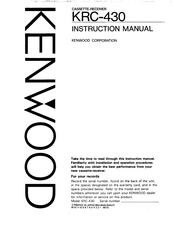 Kenwood KRC-430 Instruction Manual