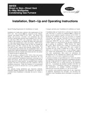 Carrier 58HDX Installation, Start-Up, And Operating Instructions Manual