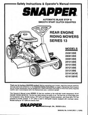 Snapper 13 Series Safety Instructions & Operator's Manual