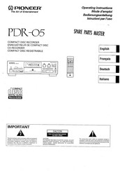 Pioneer PDR-05 Operating Instructions Manual