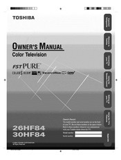 Toshiba 26HF84 Owner's Manual