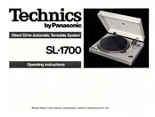 Panasonic Technics SL-1700 Operating Instructions Manual
