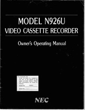 NEC N926U Owner's Operating Manual