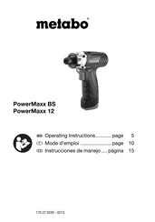 Metabo PowerMaxx 12 Operating Instructions Manual