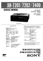 Sony XR-7201 Service Manual