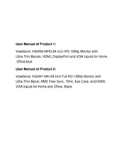 ViewSonic VA2447-mh User Manual
