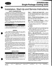 Carrier ROOMTOP 50AH024 Installation, Start-Up And Service Instructions Manual