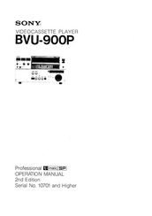 Sony Professional BVU-900P Operation Manual
