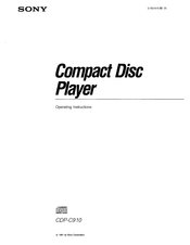 Sony CDP-C910 - Compact Disc Player Operating Instructions Manual