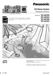 Panasonic SCAK523 - MINI HES W/CD PLAYER Operating Instructions Manual