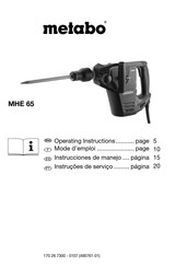 Metabo MHE 65 Operating Instructions Manual