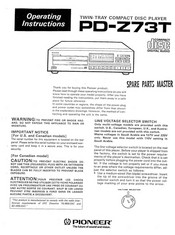 Pioneer PD-Z73T Operating Instructions Manual
