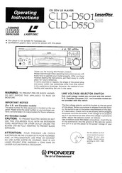 Pioneer LaserDisc CLD-D501 Operating Instructions Manual