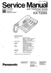 Panasonic Easa-Phone KX-T2355 Service Manual And Technical Manual