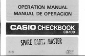 Casio CHECKBOOK CB-100 Operation Manual