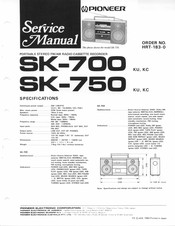 Pioneer SK-750 Service Manual