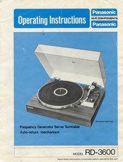 Panasonic RD-3600 Operating Instructions Manual