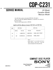 Sony CDP-0231 Service Manual