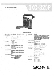 Sony DXC-325P Manual