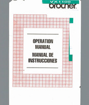 Brother VX1100 Operation Manual