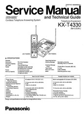 Panasonic AUTO-LOGIC KX-T4330 Service Manual And Technical Manual