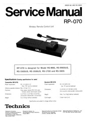 Technics RP-070 Service Manual