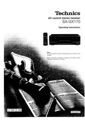 Technics SA-GX170 Operating Instructions Manual