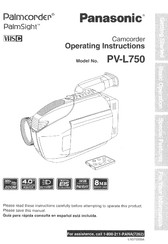 Panasonic PVL750 - VHS-C PALMCORDER Operating Instructions Manual
