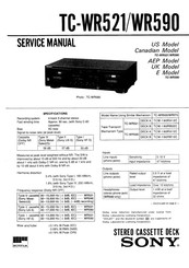 Sony TC-WR590 - Dual Cassette Deck Service Manual