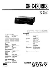 Sony XR-C420RDS Manual