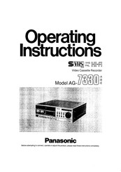 Panasonic AG-7330-E Operating Instructions Manual